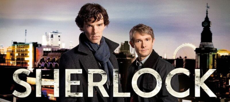 SHERLOCK BBC Benedict Cumberbatch Martin Freeman cropped 2012