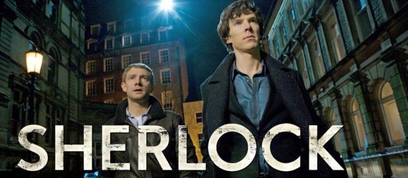 SHERLOCK BBC Martin Freeman Benedict Cumberbatch cropped 2013