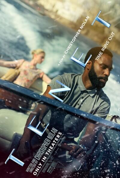 TENET poster John David Washington and Elizabeth Debicki